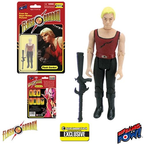 Flash Gordon Flash in Red Tank Shirt with Black Lightning Bolt 3 3/4-Inch Action Figure - Entertainment Earth Exclusive